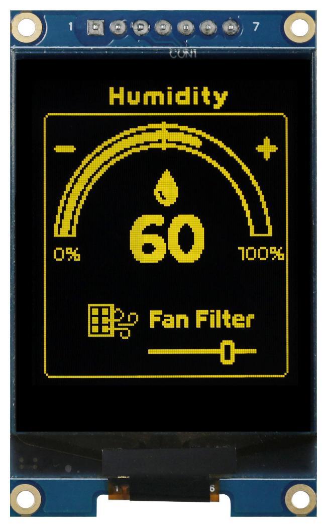 OLED Graphic Display Module, 128 x 128, Yellow on Black, SPI, Passive Matrix - MDOB160128DV-YS