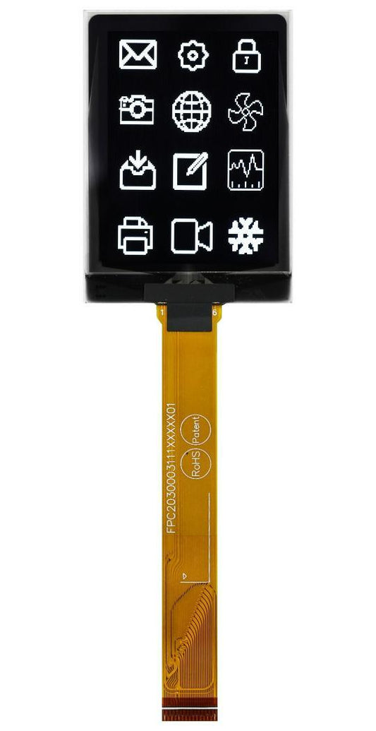 OLED Graphic Display Module, 160x128, White on Black, Passive Matrix - MDOT160128CV-WM