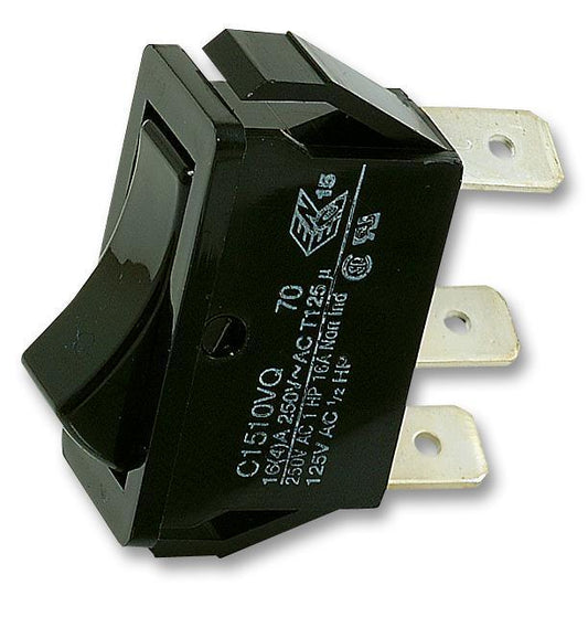 Rectangular Rocker Switch, On ON, SPDT, 16A, 250V AC - C1510VQASB