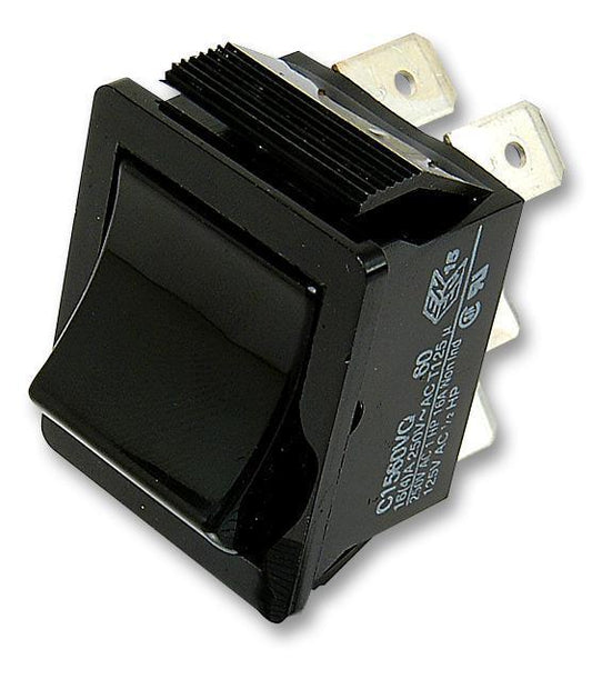 Rectangular Rocker Switch, On On, DPDT, 250V AC, 16A - C1560VQAAA