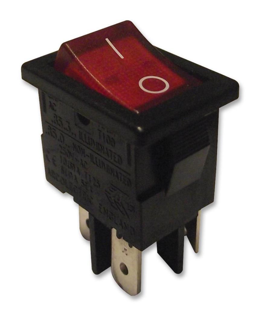 Rocker Switch, On Off, DPST, - H8553VBNACB