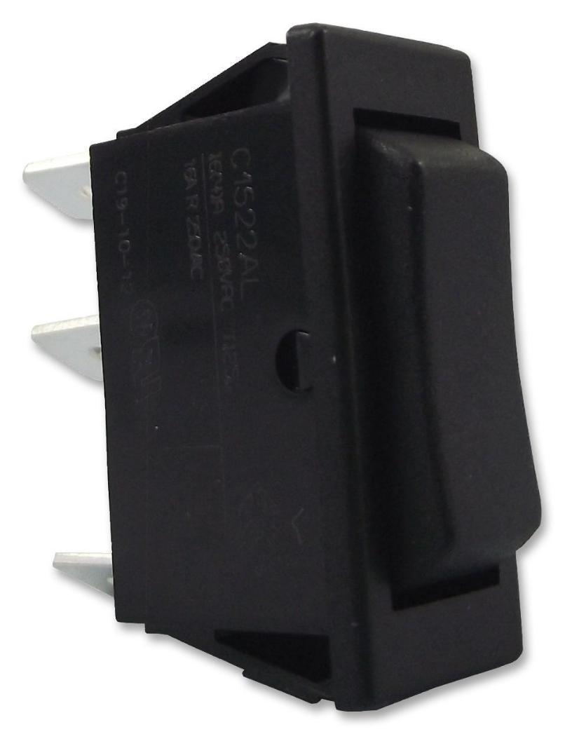 Rocker Switch, (On)-Off-(On), SPDT, 250V AC, 16A - C1522ALAAA