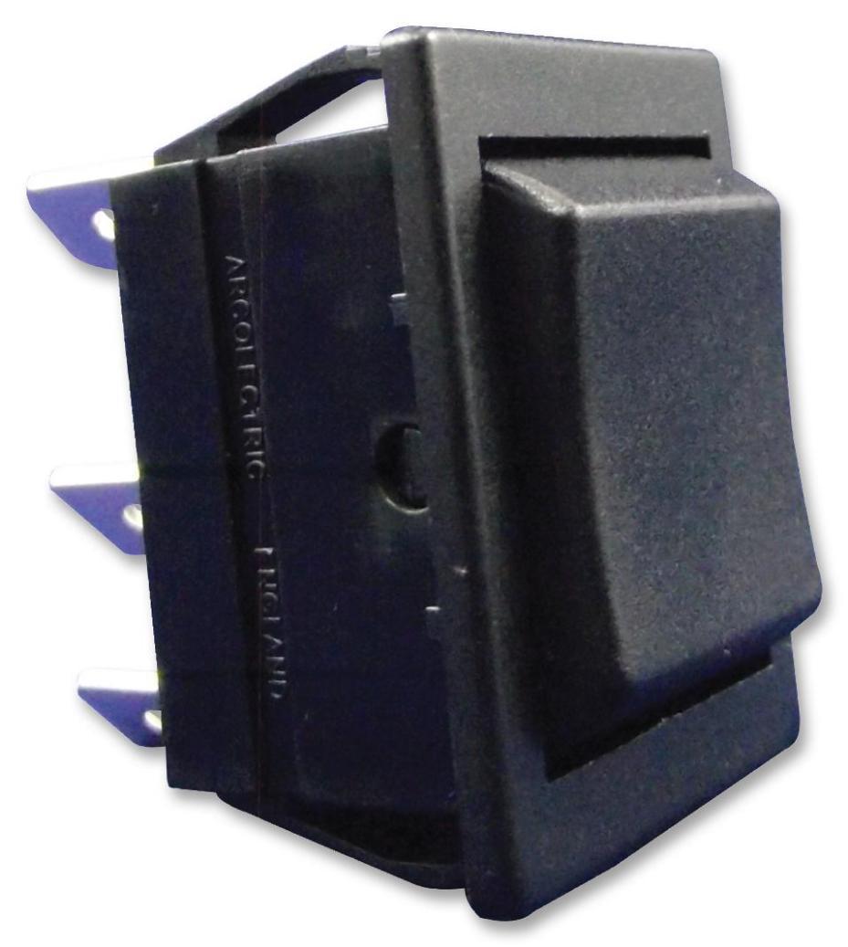 Rocker Switch, (On)-Off-(On), DPDT, 250V AC, 16A - C1572ALAAA