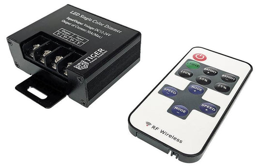 RF Wireless Single Colour Dimmer with Button Remote Controller, 30A, 12v - 24V - TGR-REM-SC-RF-5