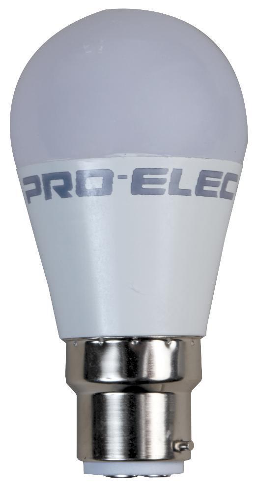 6W LED Frosted Mini-Globe Bulb, BC/B22, 470lm, 4000K - PEL01655-E