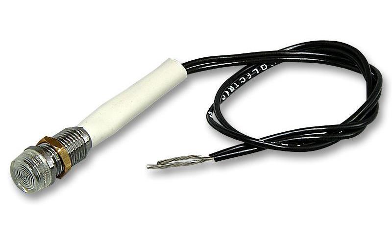 Neon Indicator, Clear 6.3mm, 250V AC, 20mA - L104100NAC