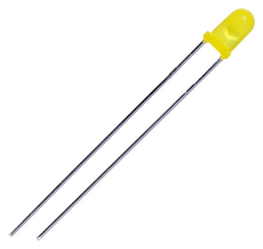 5mm Diffused Yellow LED, 20mA, 2V - MP008530