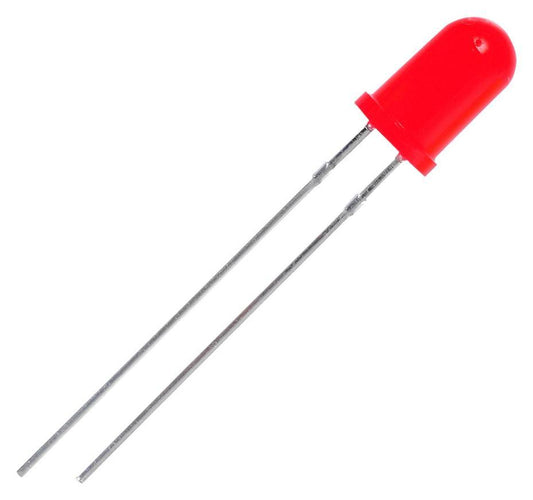 5mm Diffused LED, Red, 2V, 20mA - MP008544