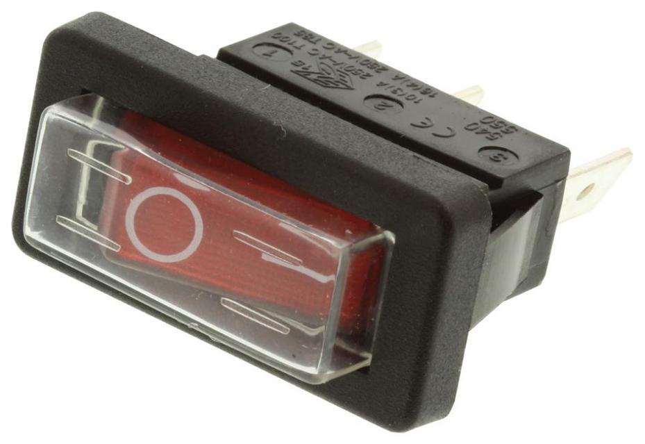 Illuminated Rocker Switch, Off On, SPST, 250V AC, 16A, Red - C5503ALNEA