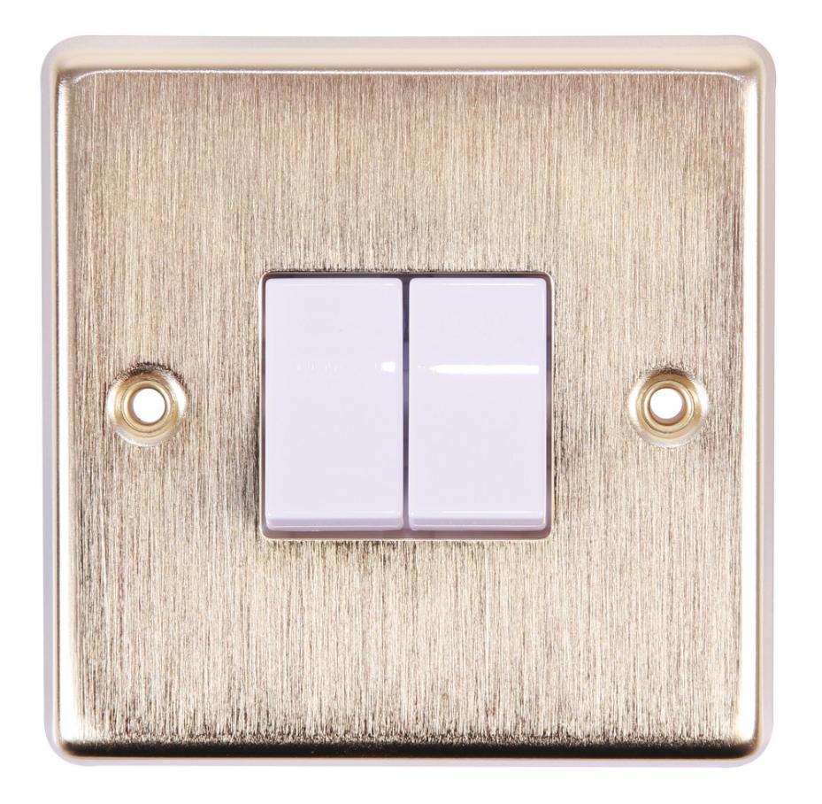 Decorative Plate Switch, 2 Gang, 2 Way, 10AX, Bronze - 6172/BZ