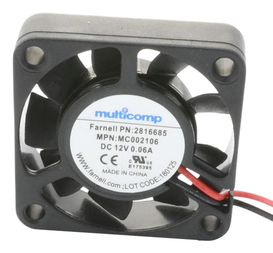 DC Axial Fan, Hydro Wave Bearing, 12V DC, 5800rpm, 5.2CFM, - MC002107