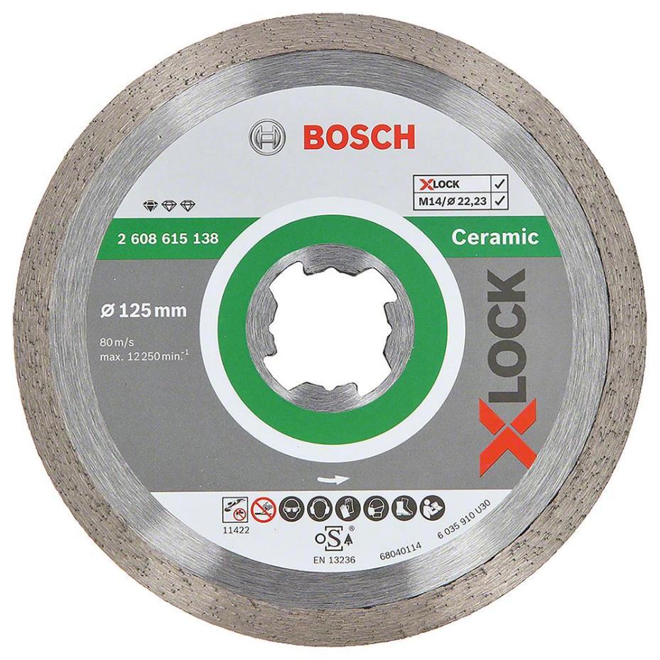 5&quot; (125mm x 1.6mm x 22.23mm) Angle Grinder X-LOCK Diamond Ceramic Cutting Disc - 2608615138