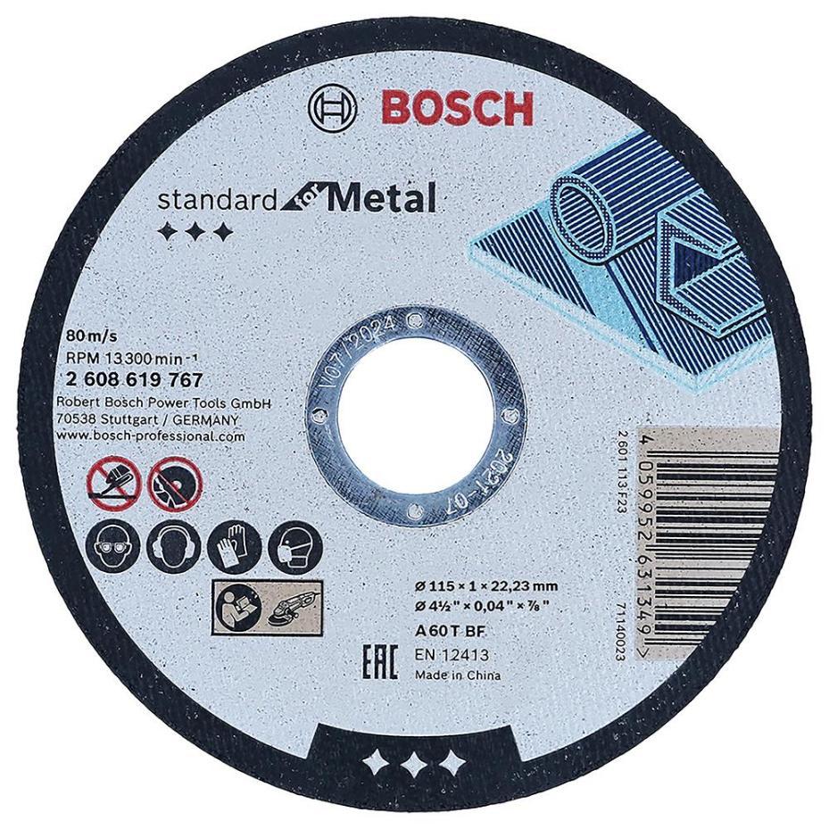 4 1/2&quot; (115mm x 1mm x 22.23mm) Angle Grinder Metal Straight Cutting Disc - 2608619767