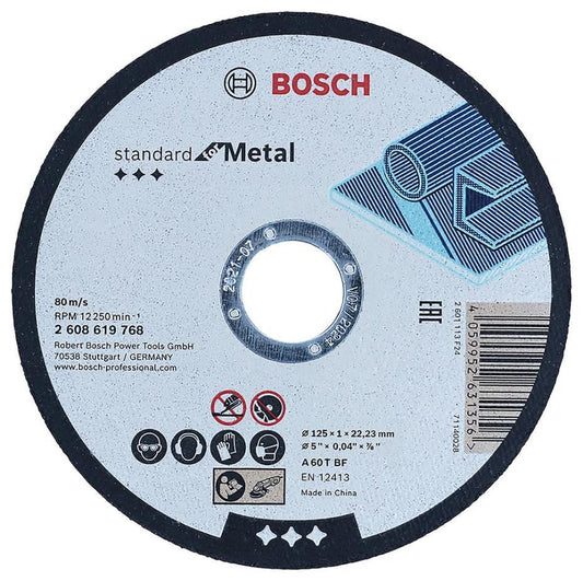 5&quot; (125mm x 1mm x 22.23mm) Angle Grinder Metal Straight Cutting Disc - 2608619768