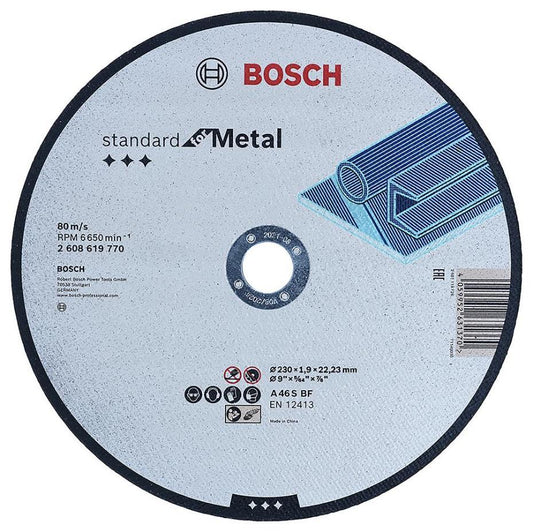 9&quot; (230mm x 1.9mm x 22.23mm) Angle Grinder Metal Straight Cutting Disc - 2608619770