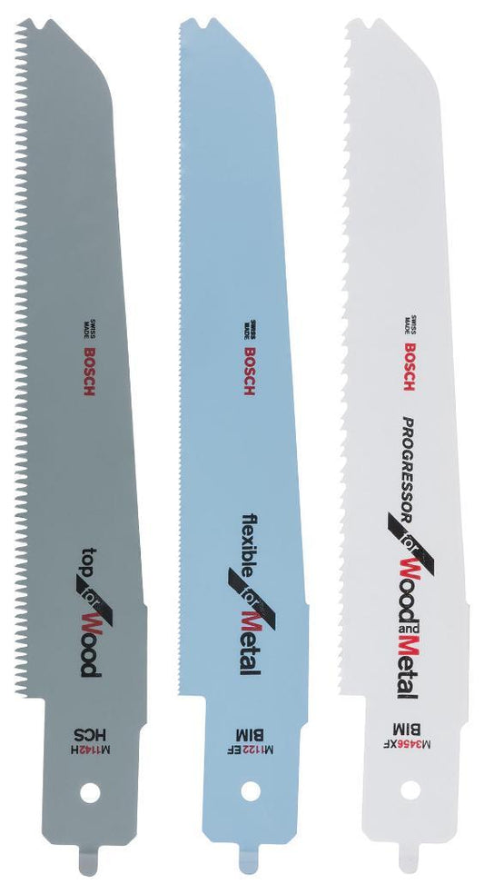 235mm Wood &amp; Metal Reciprocating Saw Blade Set, 3 Piece - 2608656934