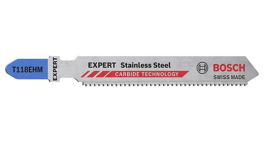 T 118 EHM Expert Stainless Steel Jigsaw Blades, 3 Pack - 2608900562