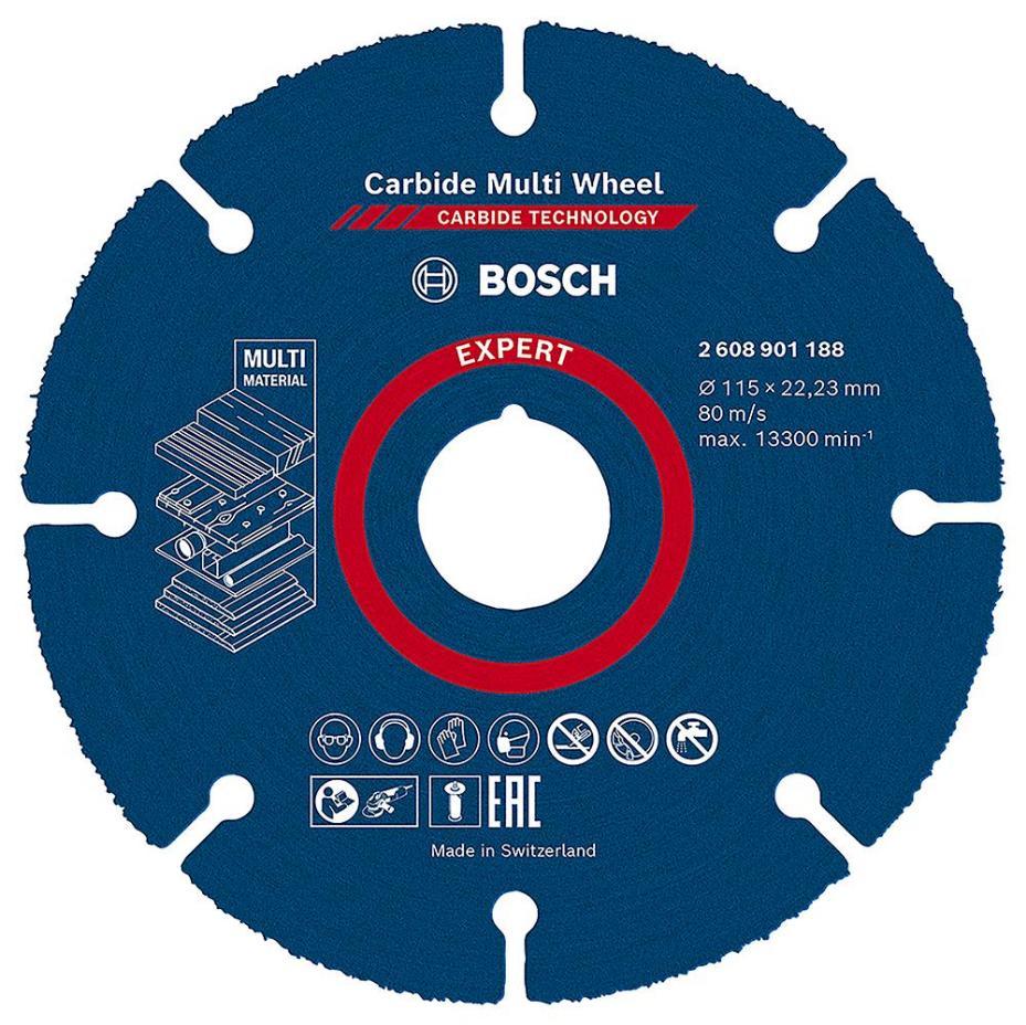 4 1/2&quot; (115mm x 1mm x 22.23mm) Angle Grinder Expert Carbide Multi-Material Cutting Disc - 2608901188