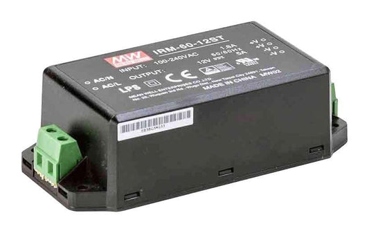 AC/DC Enclosed Power Supply, 12V, 5A, 60W - IRM-60-12ST