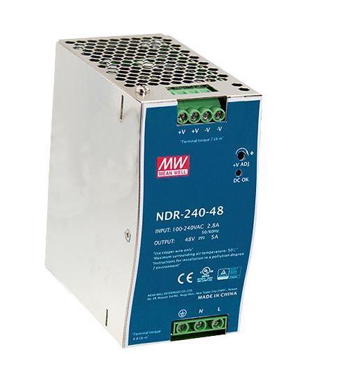 AC/DC DIN Rail Power Supply, 24V, 10A, 240W - NDR-240-24