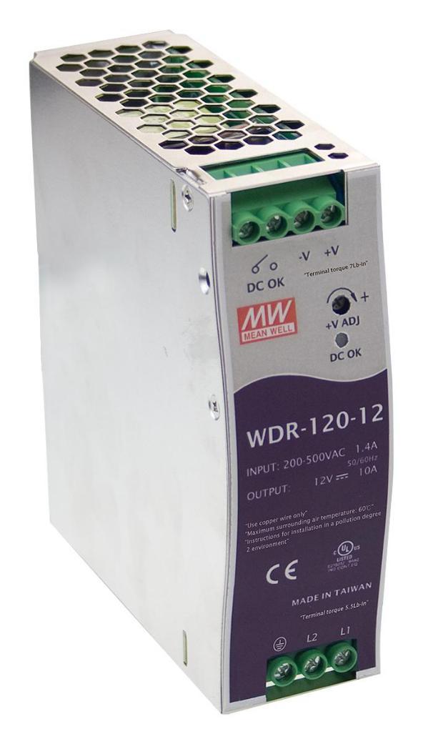 AC/DC DIN Rail Power Supply, 48V, 2.5A, 120W - WDR-120-12