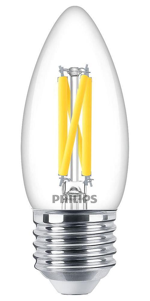 3.4W Filament LED B35 Candle Bulb, E27, Dimmable 2200-2700K, 470lm - 929003012382