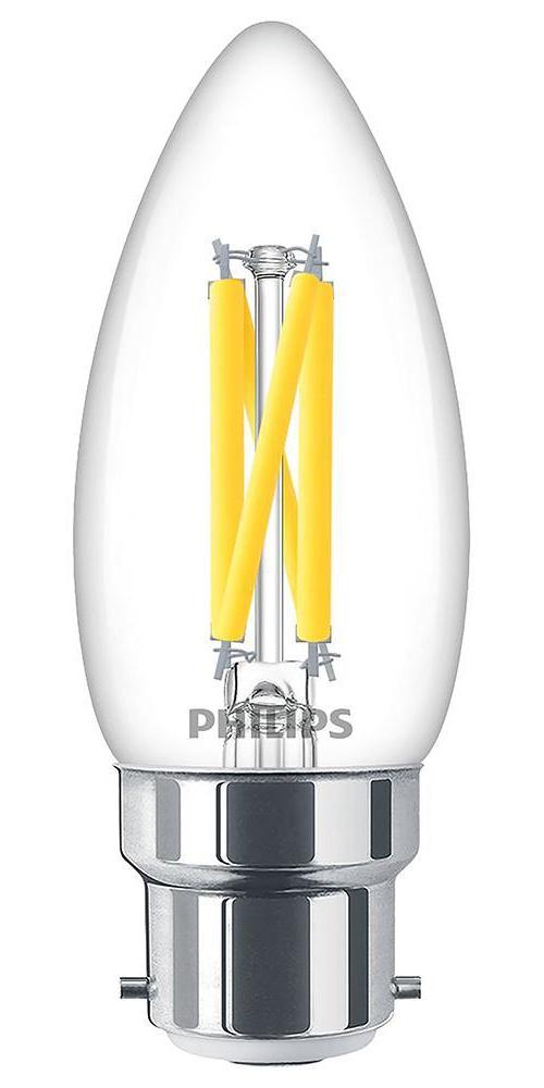 3.4W Filament LED B35 Candle Bulb, BC/B22, Dimmable 2200-2700K, 470lm - 929003012482