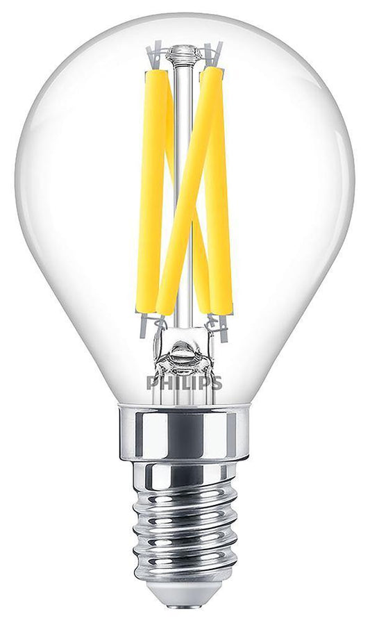 3.4W LED Clear P45 Golf Ball Bulb, E14, Dimmable 2200-2700K, 470lm - 929003013182