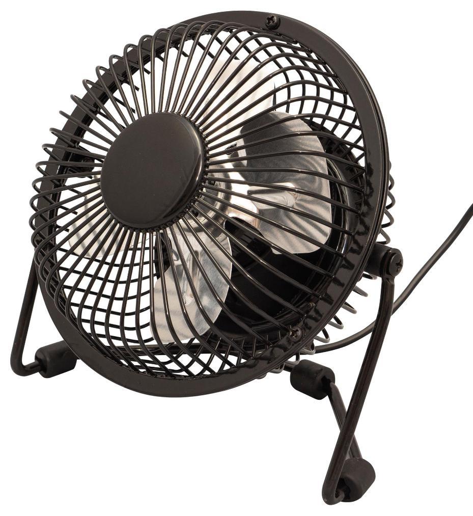 4&quot; Adjustable USB Desk Fan with Stand, Black - EH1570