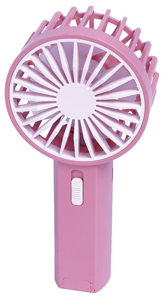 4.5W Mini USB Rechargeable Hand Held Fan with Strap, Pink - EH1951P