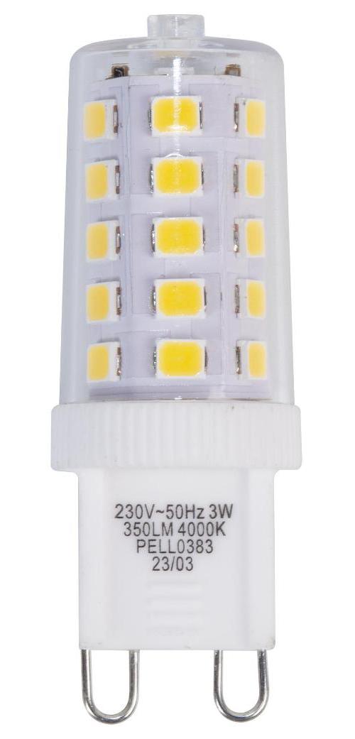 3W G9 Clear Capsule LED Bulb, 15mm, 4000K, 350lm - PELL0383