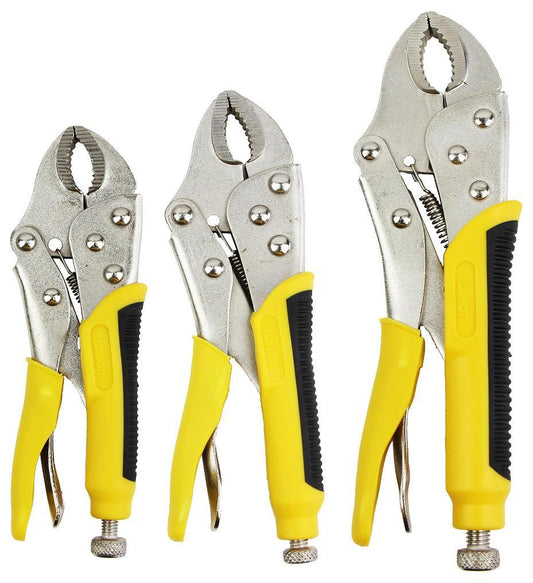 Curved Jaw Locking Pliers Set, 3 Piece - 18741