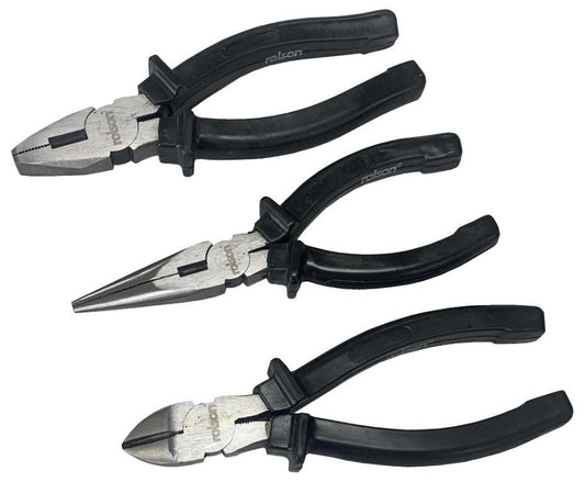 Pliers Set, 3 Piece (Combination Pliers, Long Nose Pliers &amp; Side Cutting Pliers) - 20604