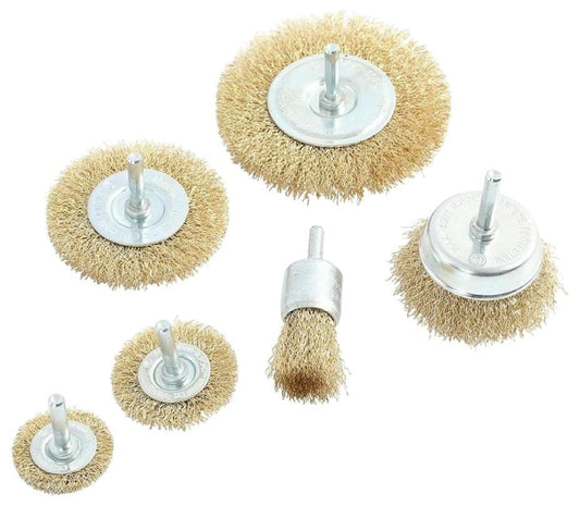 Wire Brush Set with 1/4&quot; Shanks, 6 Piece - 24893