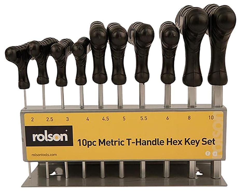 Metric T-Handle Hex Key Set, 10 Piece - 40320