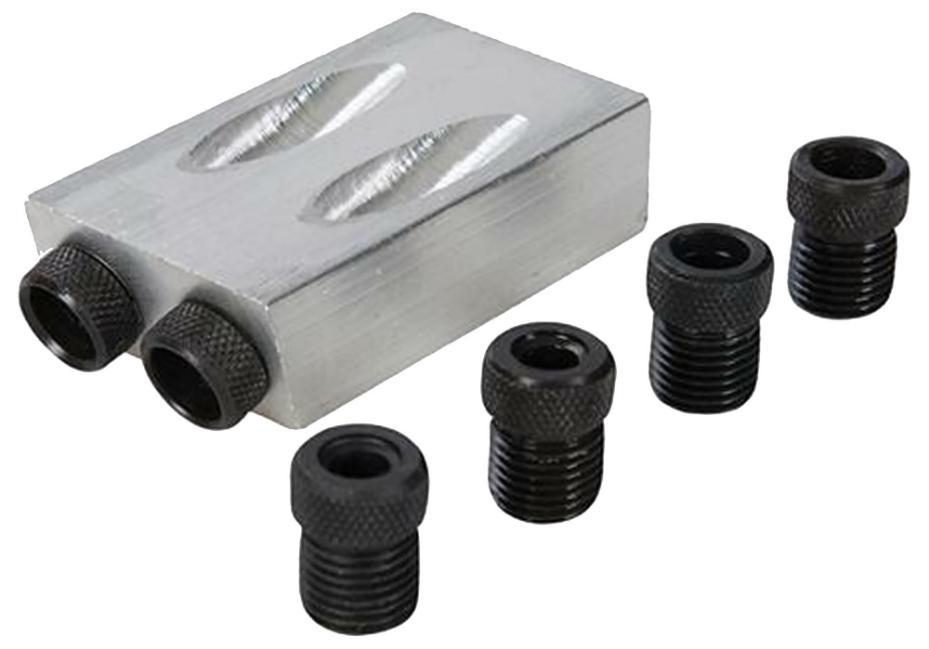 Aluminium Pocket Hole Jig with Twin 6mm, 8mm &amp; 10mm Drill Bit Guides - 48221