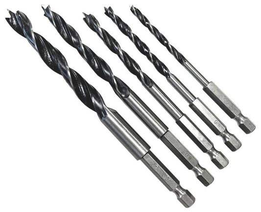 Hex Shank Wood Drill Bit Set, 5 Piece - 48532