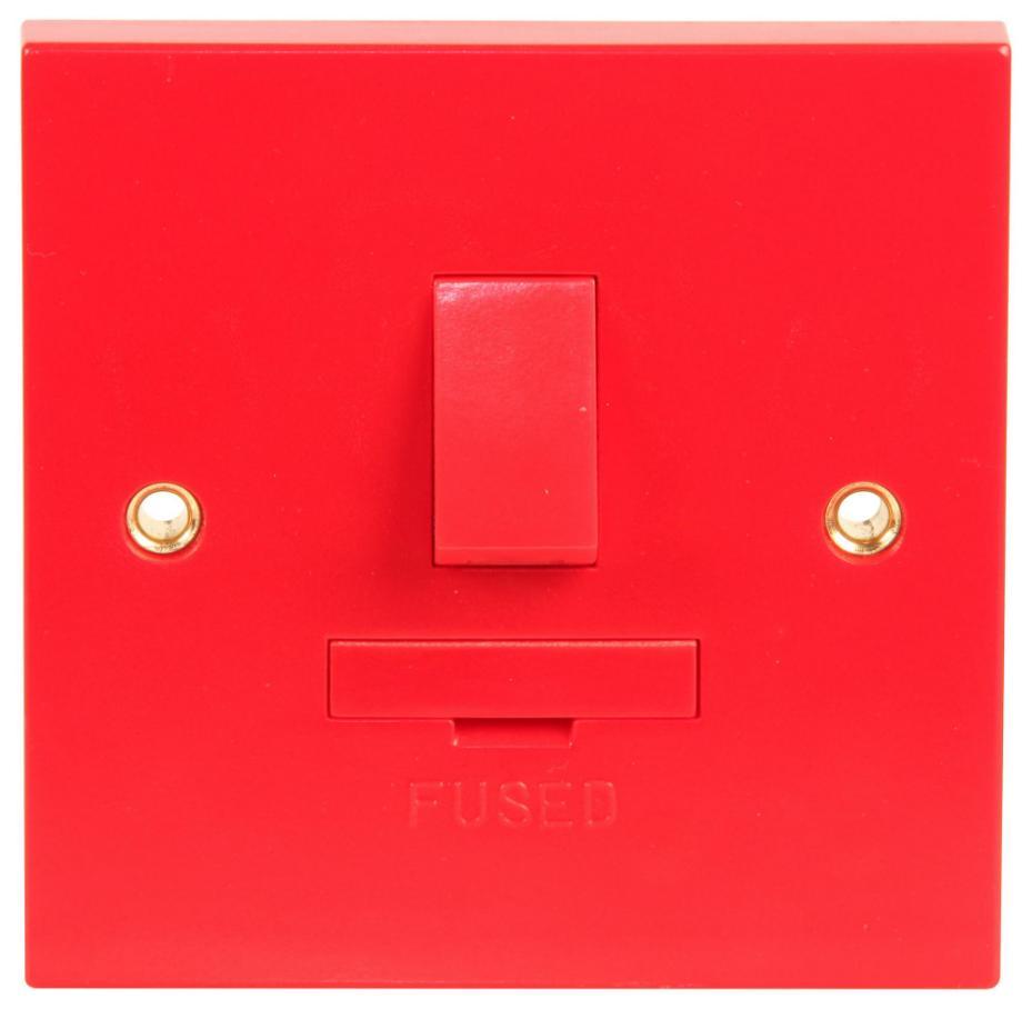 Essentials Fused Connection Unit, Double Pole, 3A, Red - WA056RD