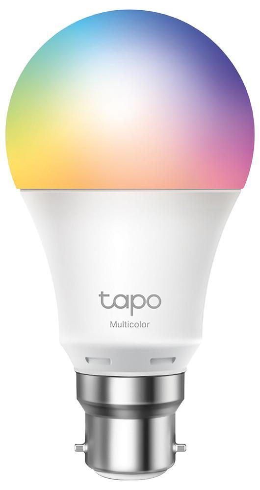 Tapo LED GLS Smart WiFi Multicolour Lamp, 8.7W, 806lm, 2700-6500K, B22, Pack of 4 - TAPO L530B PK 4