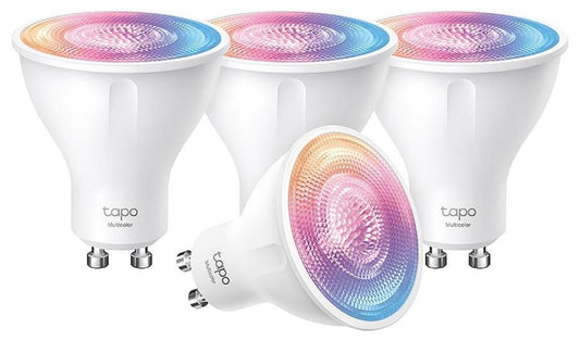 Tapo Smart WiFi LED Spotlight, 3.7W, GU10, 350lm, 2200-6500K, Colour Changing, Pack of 4 - TAPO L630 4PK