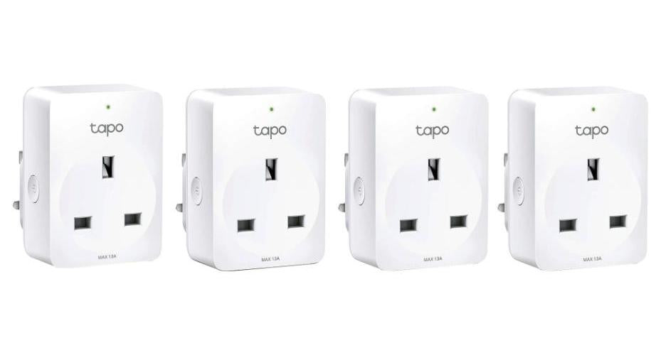 Tapo Mini Smart WiFi Sockets with Energy Monitoring, Pack of 4 - TAPO P110 4PK