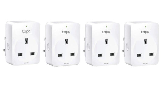 Tapo Mini Smart WiFi Sockets with Energy Monitoring, Pack of 4 - TAPO P110 4PK