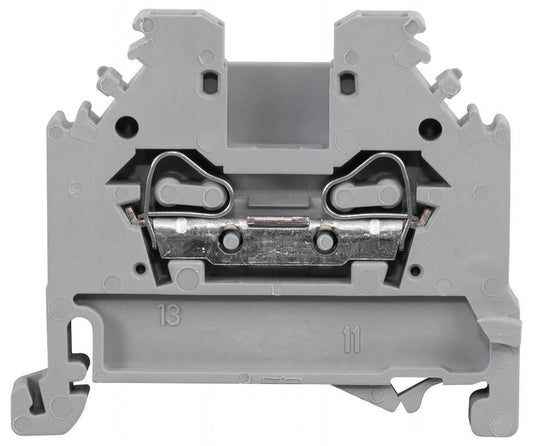 2 Conductor Through Terminal Block, 35mm DIN Rail, Cage Clamp, 28AWg to 12AWG, 24A - 280-101