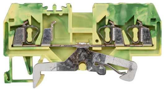 3 Conduct Ground Terminal Block, 35mm DIN Rail, Cage Clamp, 28AWG to 12AWG - 280-687