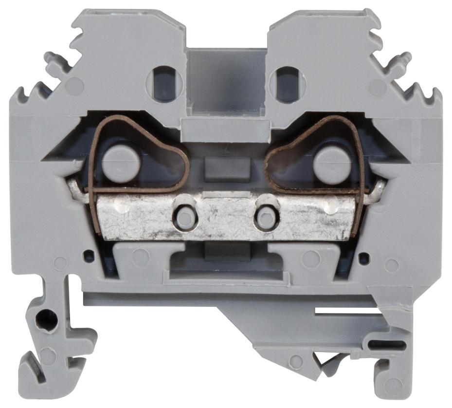 2 Conduct Through Terminal Block, 35mm DIN Rail Mount, 10AWG to 24AWG, 41A, 800V - 282-101