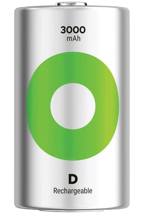 Recyko Pre-Charged NiMH Rechargeable D Batteries, 3000mAh 2 Pack - GPRHC30DC002