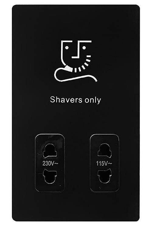 Dual-Voltage Shaver Socket, 115V/230V, Black - SFBK100BK