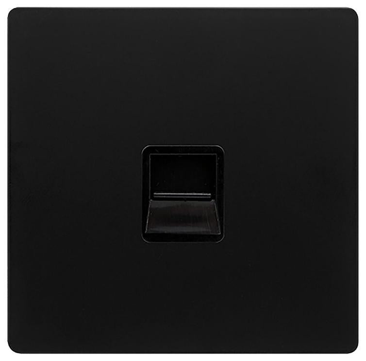 Telephone Socket, 1 Gang, Secondary, Black - SFBK125BK