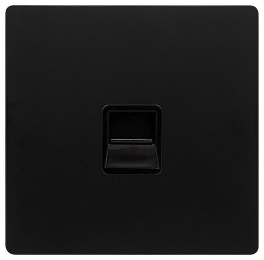 Telephone Socket, 1 Gang, Secondary, Black - SFBK125BK