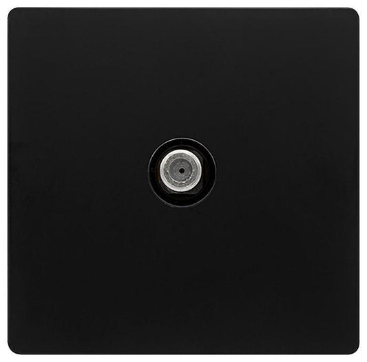 Non-Isolated Satellite Socket, 1 Gang, Black - SFBK156BK